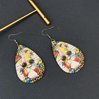 Cartoon Style Cartoon Water Droplets Pu Leather Women's Earrings 1 Pair main image 2