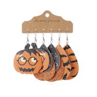 Fashion Pumpkin Water Droplets Pu Leather Unisex Earrings 1 Set main image 4