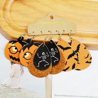 Fashion Pumpkin Water Droplets Pu Leather Unisex Earrings 1 Set sku image 11