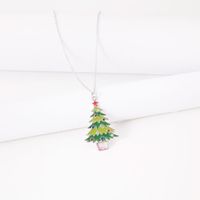 Style De Bande Dessinée Sapin De Noël Alliage Émail Femmes Collier 1 Pièce main image 1