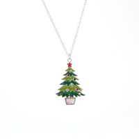 Cartoon Style Christmas Tree Alloy Enamel Women's Necklace 1 Piece main image 2