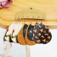 Moda Calabaza Gotitas De Agua Cuero Sintético Unisexo Aretes 1 Juego sku image 1