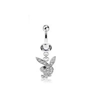 Simple Style Rabbit Stainless Steel Plating Inlay Artificial Gemstones Women's Belly Ring sku image 2