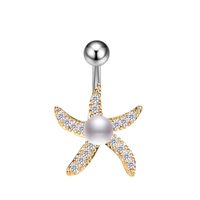 Simple Style Heart Shape Stainless Steel Plating Inlay Pearl Zircon Women's Belly Ring 1 Piece sku image 1