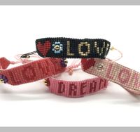 Fashion Letter Glass Knitting Couple Bracelets 1 Piece main image 5