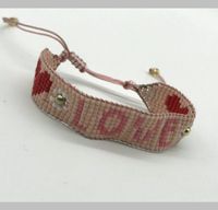 Fashion Letter Glass Knitting Couple Bracelets 1 Piece sku image 1