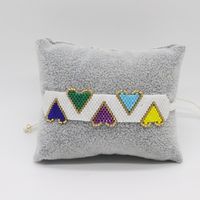 Ethnic Style Heart Shape Glass Knitting Women's Bracelets 1 Piece sku image 3