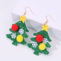 Moda Árbol De Navidad Tela Mujeres Aretes 1 Par main image 1