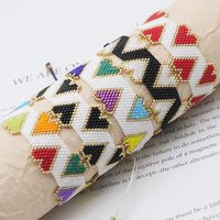 Ethnic Style Heart Shape Glass Knitting Women's Bracelets 1 Piece main image 2