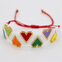 Ethnic Style Heart Shape Glass Knitting Women's Bracelets 1 Piece main image 4