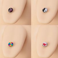 Simple Style Round Stainless Steel Plating Unisex Tongue Nail 1 Piece main image 5