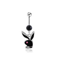 Simple Style Rabbit Stainless Steel Plating Inlay Artificial Gemstones Women's Belly Ring sku image 3