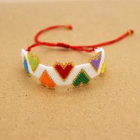 Ethnic Style Heart Shape Glass Knitting Women's Bracelets 1 Piece sku image 2