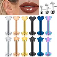 Simple Style Pentagram Stainless Steel Plating Women's Labret 1 Piece main image 6