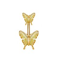 Fashion Butterfly Stainless Steel Plating Inlay Zircon Women's Belly Ring 1 Piece sku image 6