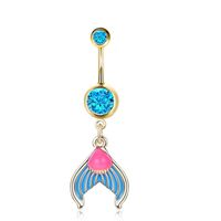 Fashion Butterfly Stainless Steel Plating Inlay Zircon Women's Belly Ring 1 Piece sku image 8