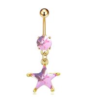 Fashion Butterfly Stainless Steel Plating Inlay Zircon Women's Belly Ring 1 Piece sku image 4