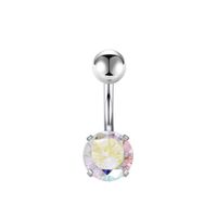 Fashion Butterfly Stainless Steel Plating Inlay Zircon Women's Belly Ring 1 Piece sku image 1