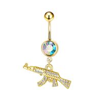 Fashion Butterfly Stainless Steel Plating Inlay Zircon Women's Belly Ring 1 Piece sku image 7