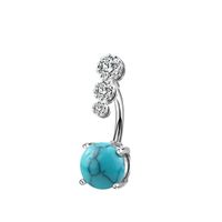 Fashion Butterfly Stainless Steel Plating Inlay Zircon Women's Belly Ring 1 Piece sku image 5