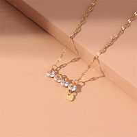 Fashion Heart Shape Titanium Steel Inlaid Gold Pendant Necklace sku image 29