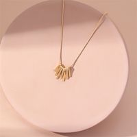 Fashion Heart Shape Titanium Steel Inlaid Gold Pendant Necklace sku image 35