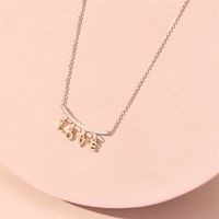 Fashion Heart Shape Titanium Steel Inlaid Gold Pendant Necklace sku image 4