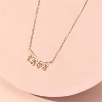 Fashion Heart Shape Titanium Steel Inlaid Gold Pendant Necklace sku image 2