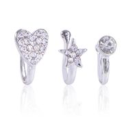 Fashion Star Heart Shape Alloy Inlay Artificial Diamond Women's Nose Ring 1 Piece main image 4