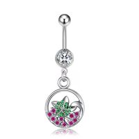Fashion Heart Shape Butterfly Stainless Steel Plating Inlay Zircon Women's Belly Ring 1 Piece main image 5