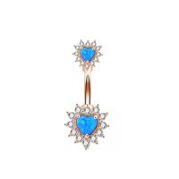 Fashion Heart Shape Butterfly Stainless Steel Plating Inlay Zircon Women's Belly Ring 1 Piece sku image 11