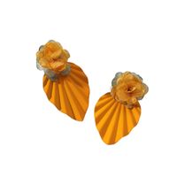 Fashion Flower Alloy Cloth Stoving Varnish Women's Earrings 1 Pair main image 4