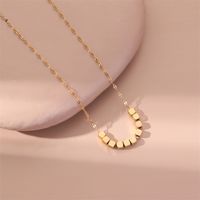 Fashion Heart Shape Titanium Steel Inlaid Gold Pendant Necklace sku image 39