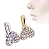 Fashion Star Heart Shape Alloy Inlay Artificial Diamond Women's Nose Ring 1 Piece main image 3