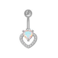 Fashion Heart Shape Butterfly Stainless Steel Plating Inlay Zircon Women's Belly Ring 1 Piece main image 3