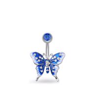 Fashion Heart Shape Butterfly Stainless Steel Plating Inlay Zircon Women's Belly Ring 1 Piece sku image 9
