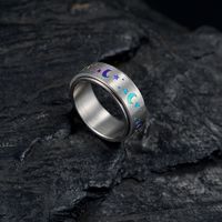 Fashion Star Moon Stainless Steel Rings main image 4