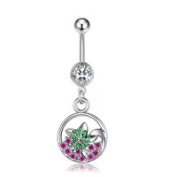 Fashion Heart Shape Butterfly Stainless Steel Plating Inlay Zircon Women's Belly Ring 1 Piece sku image 7