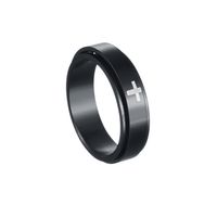 Fashion Cross Titanium Steel Rings Plating Stainless Steel Rings sku image 24