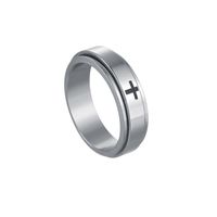 Fashion Cross Titanium Steel Rings Plating Stainless Steel Rings main image 4