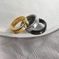 Fashion Cross Titanium Steel Rings Plating Stainless Steel Rings main image 3