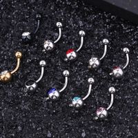 Fashion Round Stainless Steel Plating Inlay Rhinestones Women's Belly Ring 1 Piece main image 3