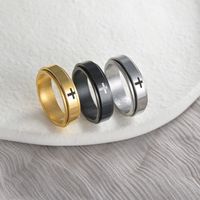 Fashion Cross Titanium Steel Rings Plating Stainless Steel Rings main image 1