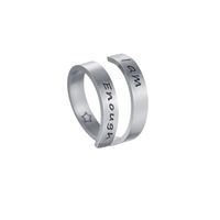 Fashion Geometric Letter Titanium Steel Open Ring Stainless Steel Rings sku image 1