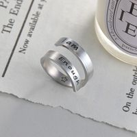 Fashion Geometric Letter Titanium Steel Open Ring Stainless Steel Rings main image 1