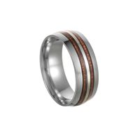 Simple Style Round Stripe Titanium Steel Epoxy Men's Rings main image 5