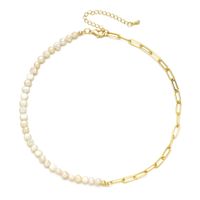 Fashion Geometric Imitation Pearl Brass Necklace Copper Necklaces 1 Piece sku image 1
