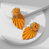 Fashion Flower Alloy Cloth Stoving Varnish Women's Earrings 1 Pair main image 2