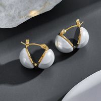 Fashion Geometric Imitation Pearl Brass Earrings Copper Earrings 1 Pair main image 5