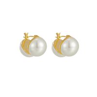 Fashion Geometric Imitation Pearl Brass Earrings Copper Earrings 1 Pair main image 3